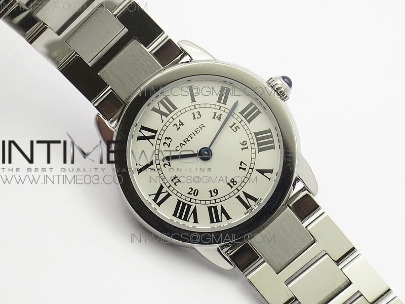 Ronde Solo de Cartier 29.5mm K11 1:1 Best Edition White Dial on SS Bracelet Ronda Quartz